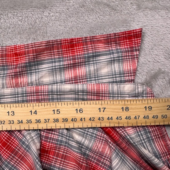 Wrangler XL Slim Fit Western Plaid Shirt – Aura Orange Gray Button Up RanchWear‎ - Picture 14 of 16